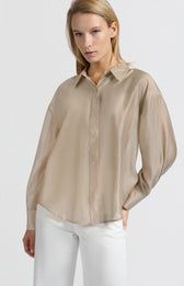 YAYA Blouse Transparamt /01-201140-503 HUMUS BEIGE