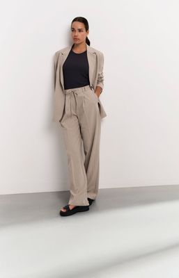 YAYA Pants Wide Leg Pinstripe/ 01-301180-503 HUMUS BEIGE DESSIN