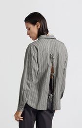 YAYA Blouse Pinstripe Bows / 01-201143-503 PHANTOM DESSIN