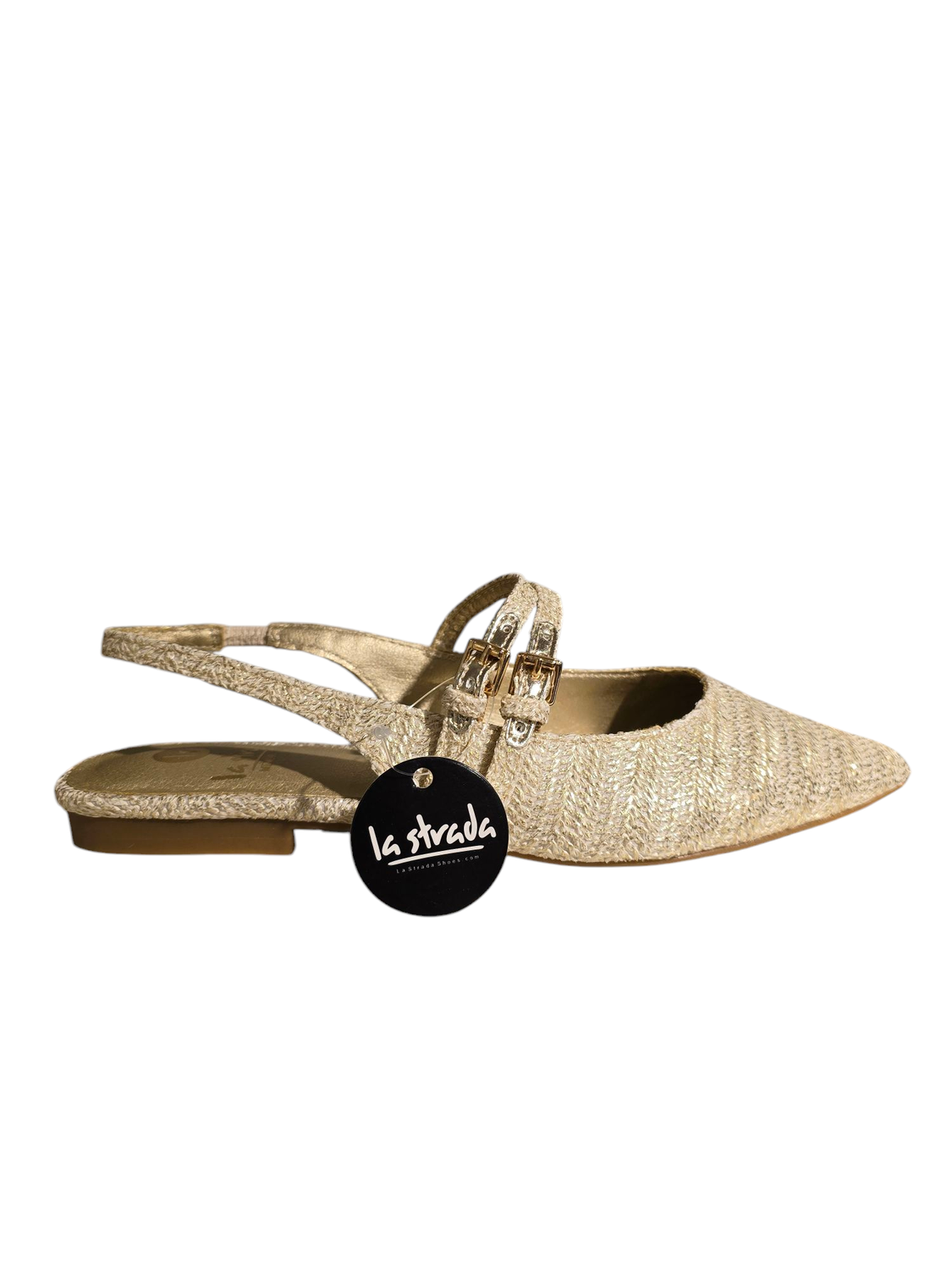 La Strada Slingback Raffia /2401666 Gold Metallic