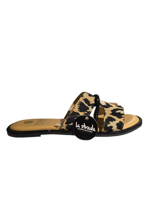 La Strada Slipper canvas+stones / Beige Leopard