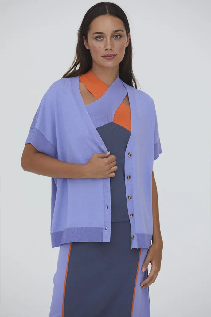 WNT Cardigan Short Knitted / W125020 Purple