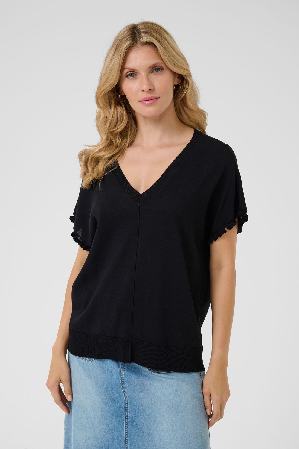 Cream Blouse Knit Viscose/ 10613297 Pitch Black