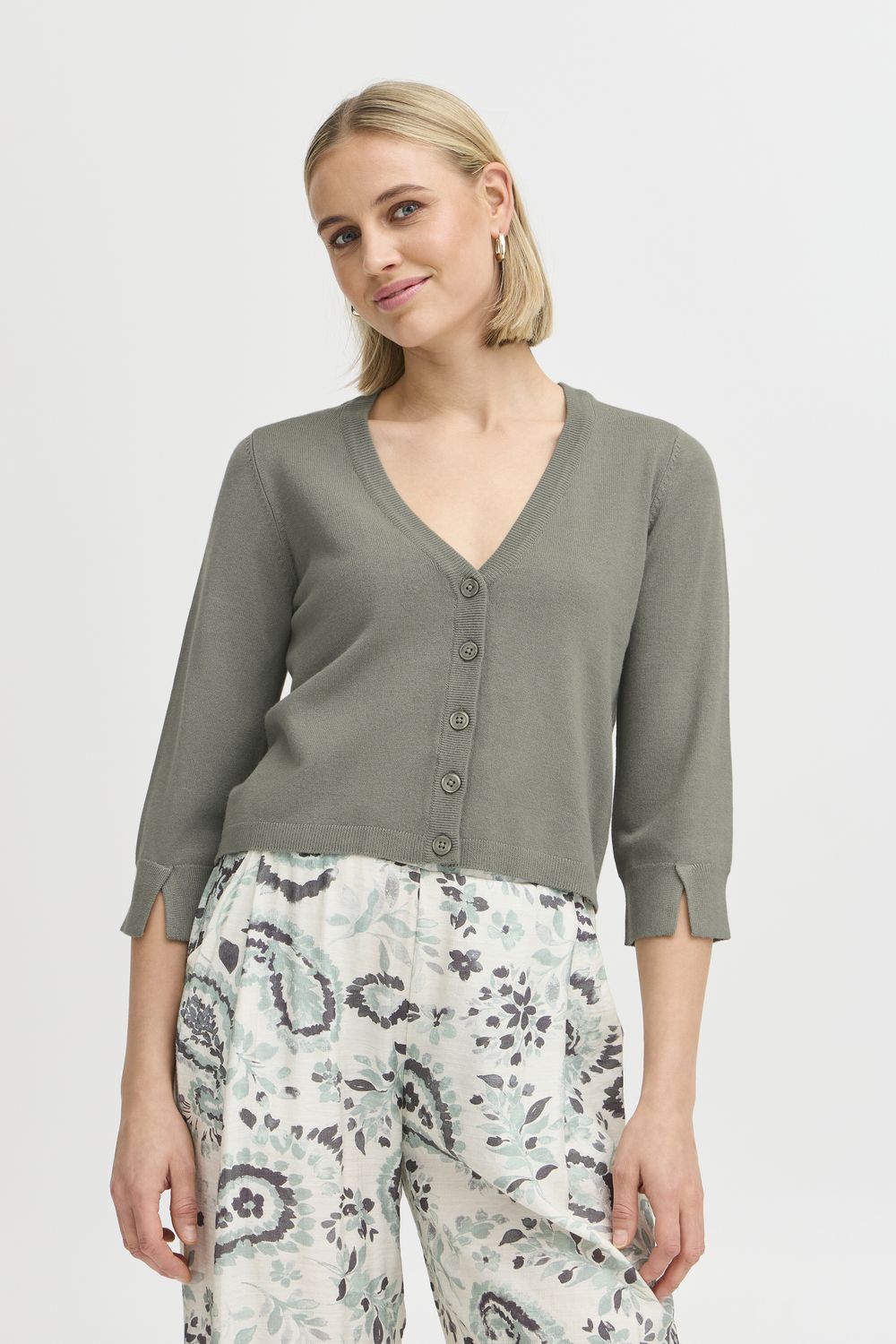 Fransa Cardigan Short / 20613550 Agave Green