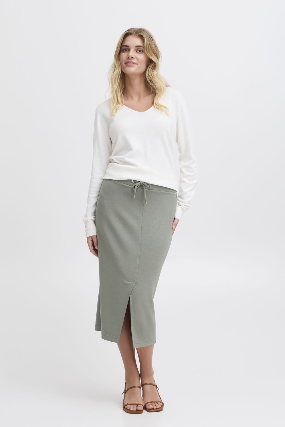 Fransa Skirt Modalmix / 20615495 Agave Green