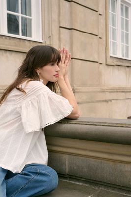 Culture DK Top Cotton Embroid Sleeve / 50111708 Spring Gardenia