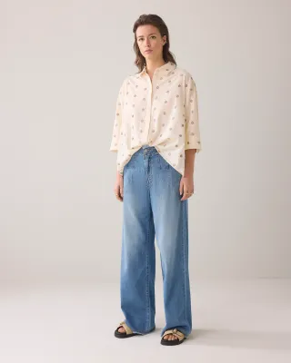 Summum Woman Blouse Scattered Emboidery/ 2s3054-11624 Ivory