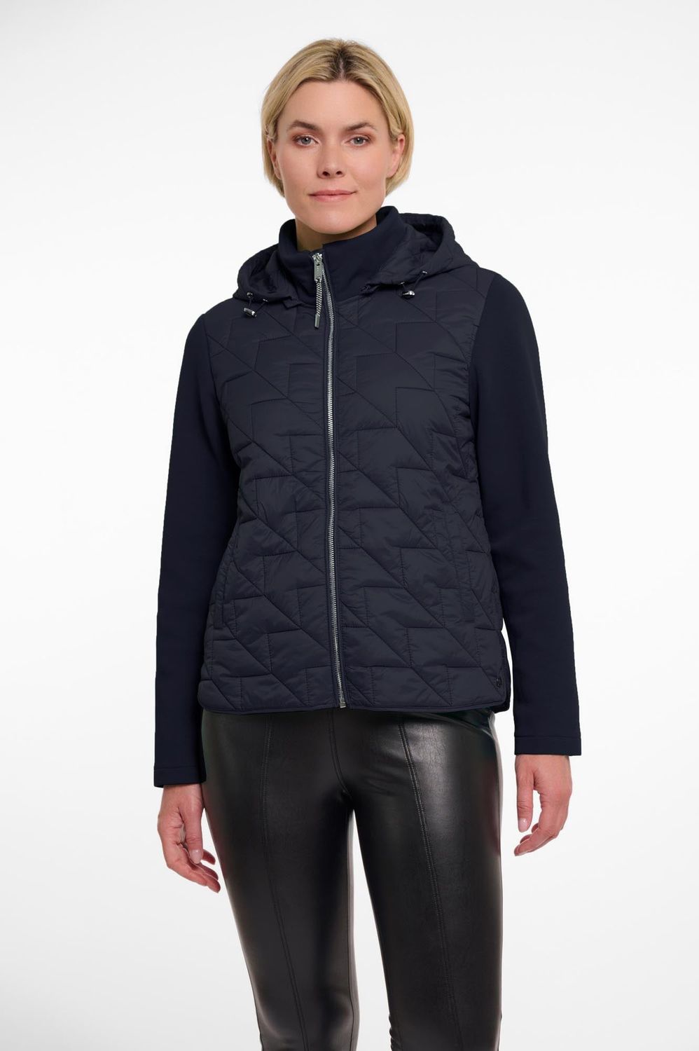 Rino &amp; Pelle Jacket Hood Padded Scuba Sleeves / Gisela.7002521 Navy Blue