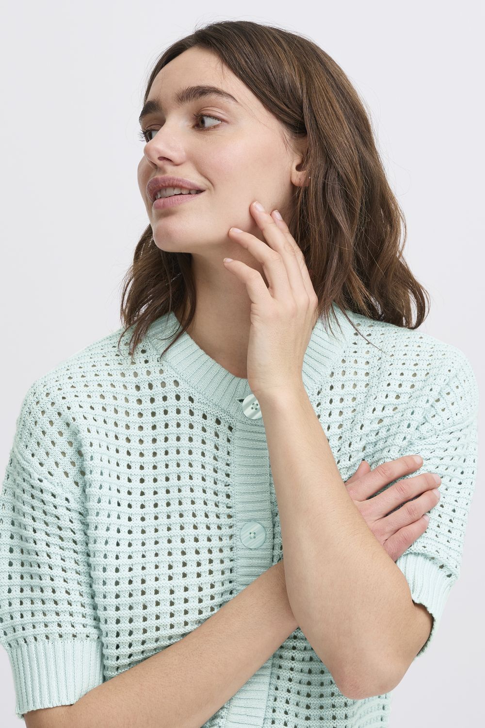 B.Young Cardigan Knitted Cotton  / 20816634 Blue Haze