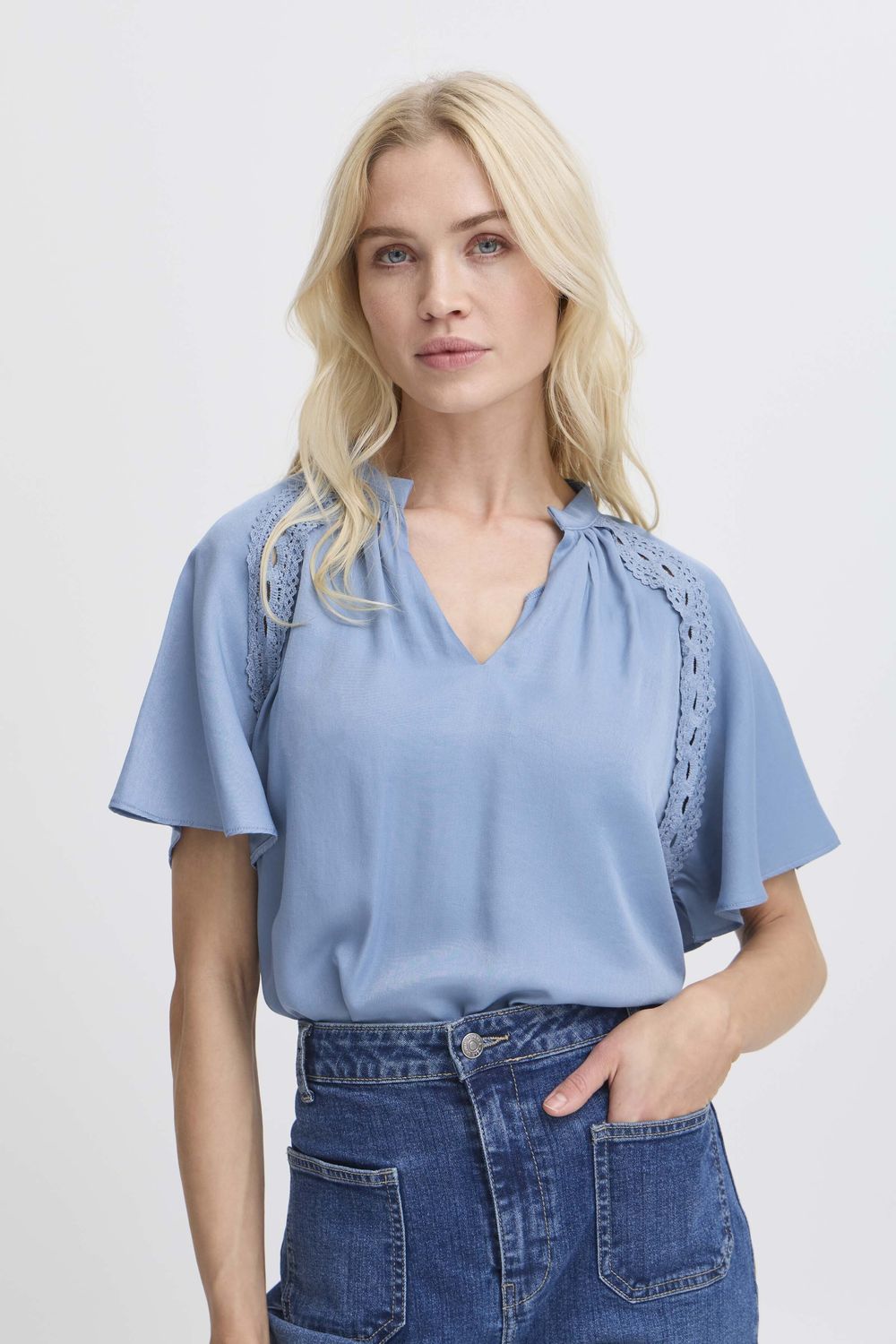 B.Young Top Satin Viscose / 20816720 Blue Horizon