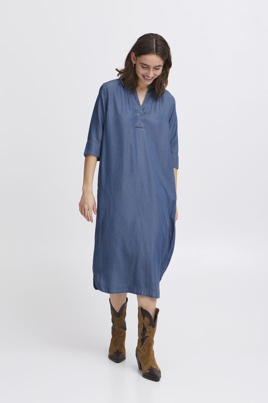 B.Young Dress Lyocell / 20816928 Mid Blue Denim