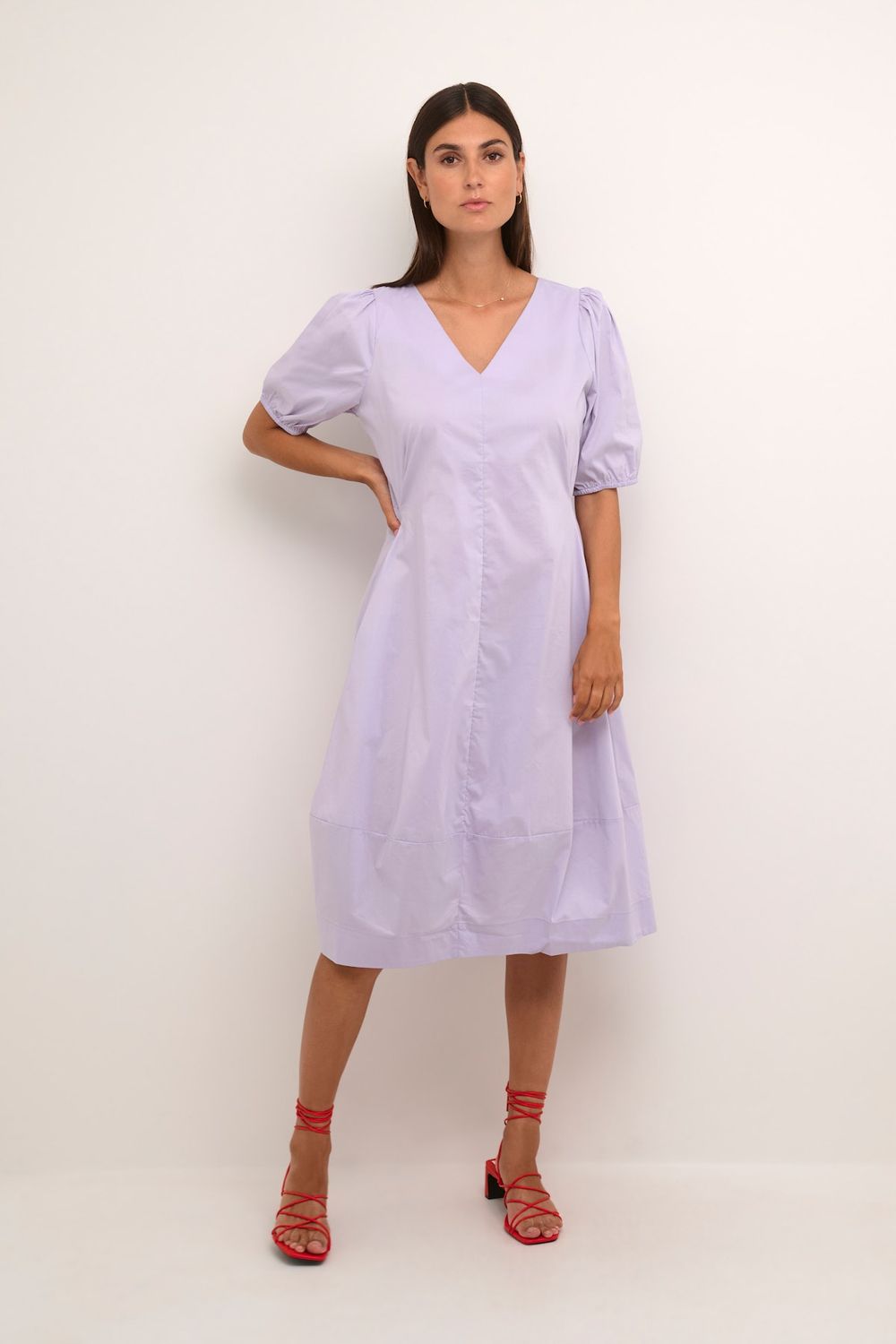 Culture DK Dress Midi Balloon / 50110038 Purple Rose