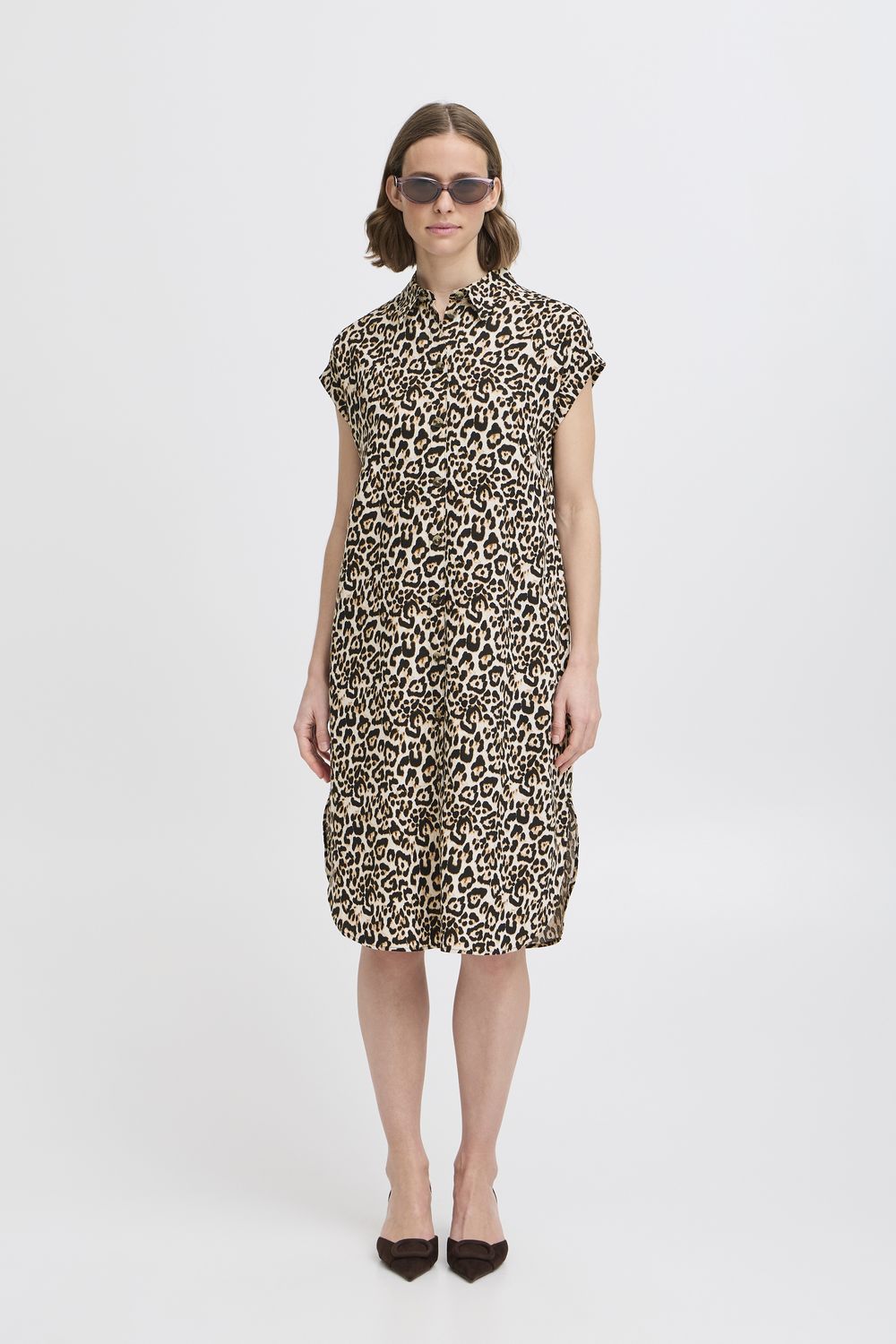 B.Young Dress Linenmix Leopard / 20814553 Rainy Day Leopard Mix
