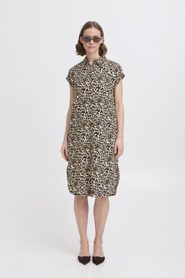 B.Young Dress Linenmix Leopard / 20814553 Rainy Day Leopard Mix