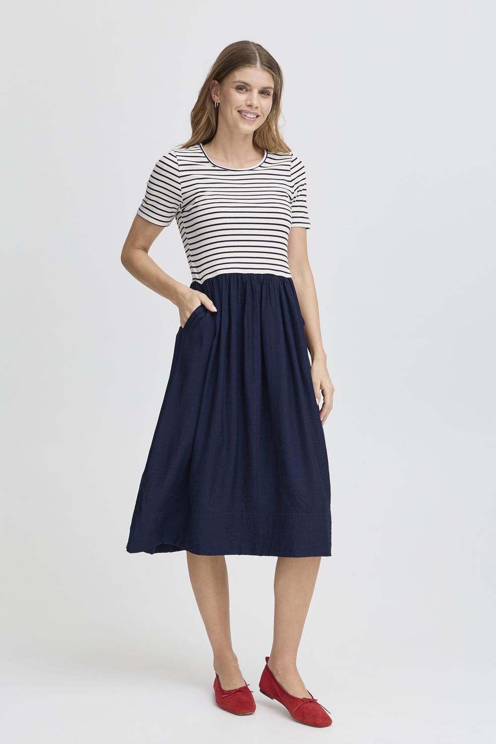 Fransa Dress Midi / 20615863 Navy Blazer mix