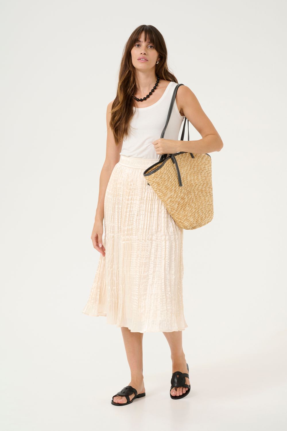 Culture DK Skirt Satinlook Structured/ 50111837 Spring Gardenia