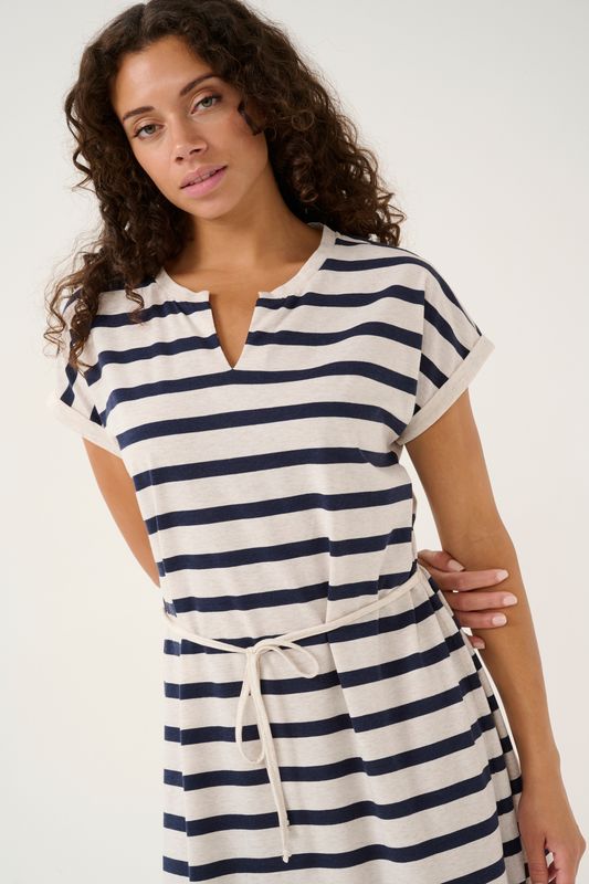 Cream Dress Stripe Cotton / 10613295 Blue melange stripe