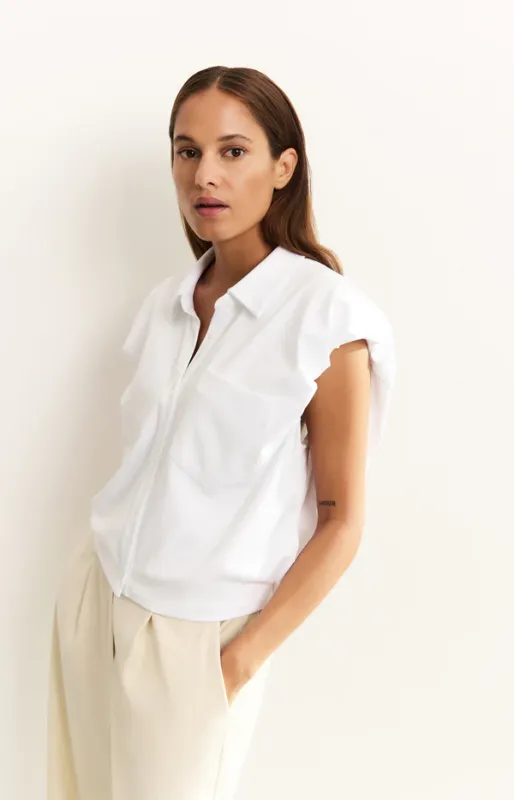 YAYA Blousetop Puff Details / 01-209155-504 PURE WHITE