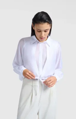 YAYA Blouse Double Layer Lyocellmix / 01-201145-504 PURE WHITE
