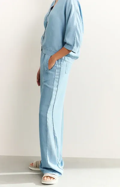YAYA Pants Wide Leg Lyocell Chambray / 01-301190-504 CHAMBREY