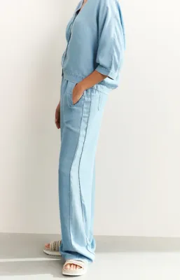 YAYA Pants Wide Leg Lyocell Chambray / 01-301190-504 CHAMBREY