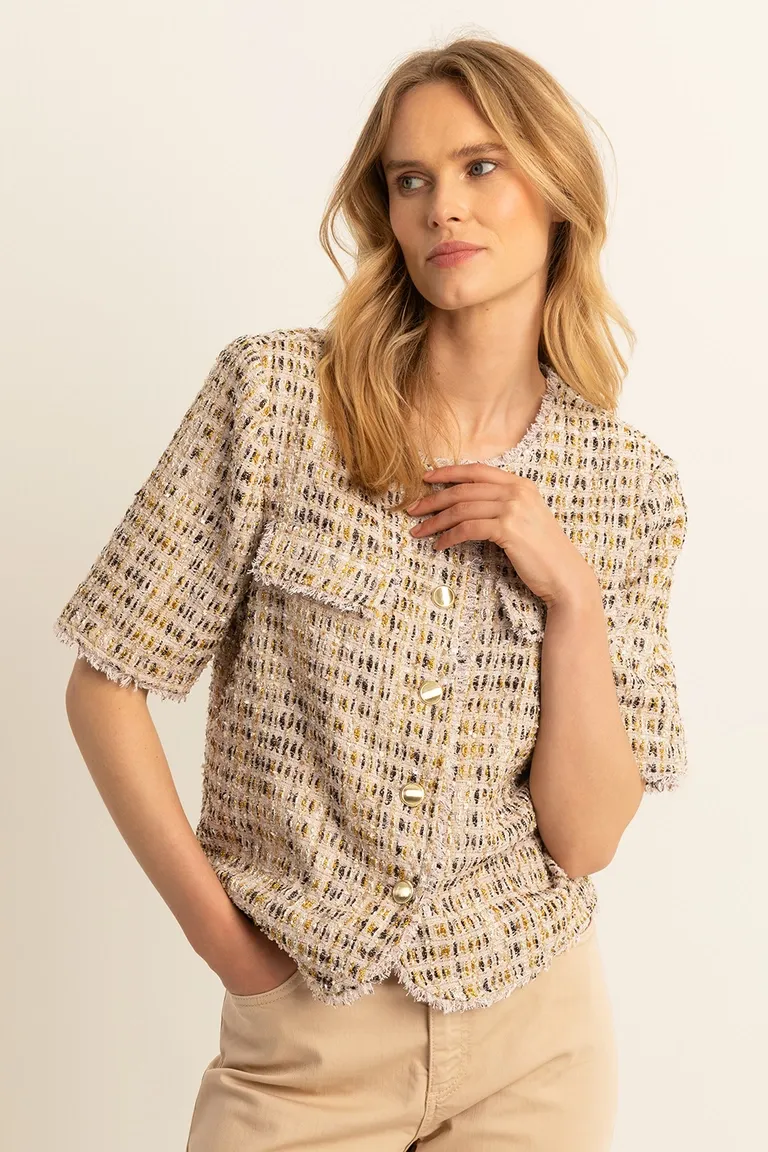 Expresso Jacket Boucle Short Lurex/ EX25-16009 Bloom