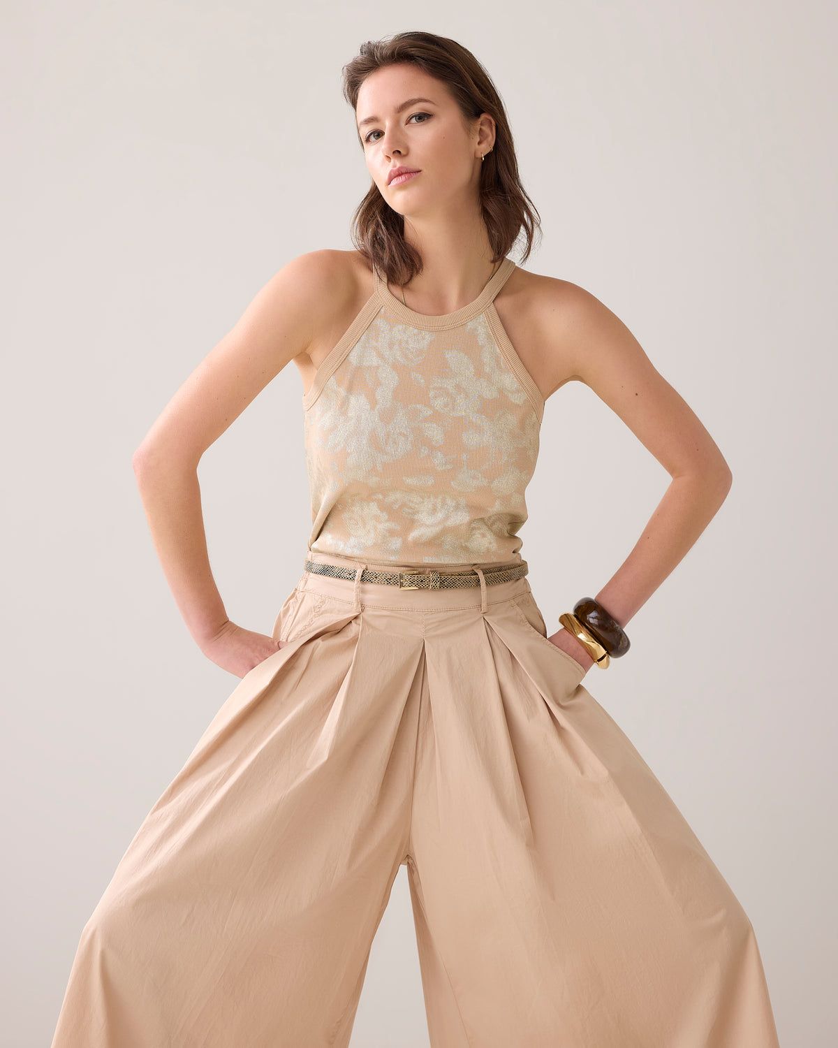 Summum Woman Top Halter Rib/ 3s5157-30691 Sesame
