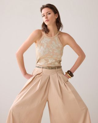 Summum Woman Top Halter Rib/ 3s5157-30691 Sesame