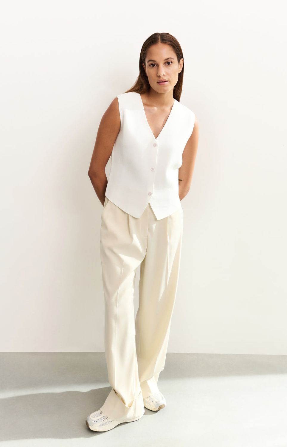 YAYA Pants Wide Leg Pleats / 01-301200-504 SUMMER SAND