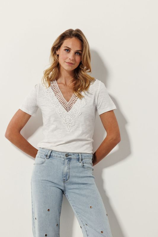 Tramontana Shirt Crochet / C21-16-402 Off White