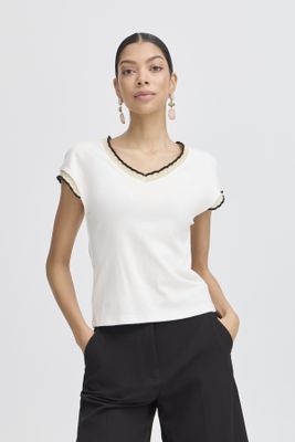 B.Young Shirt V-Neck Lurex  / 20816899 Marshmallow