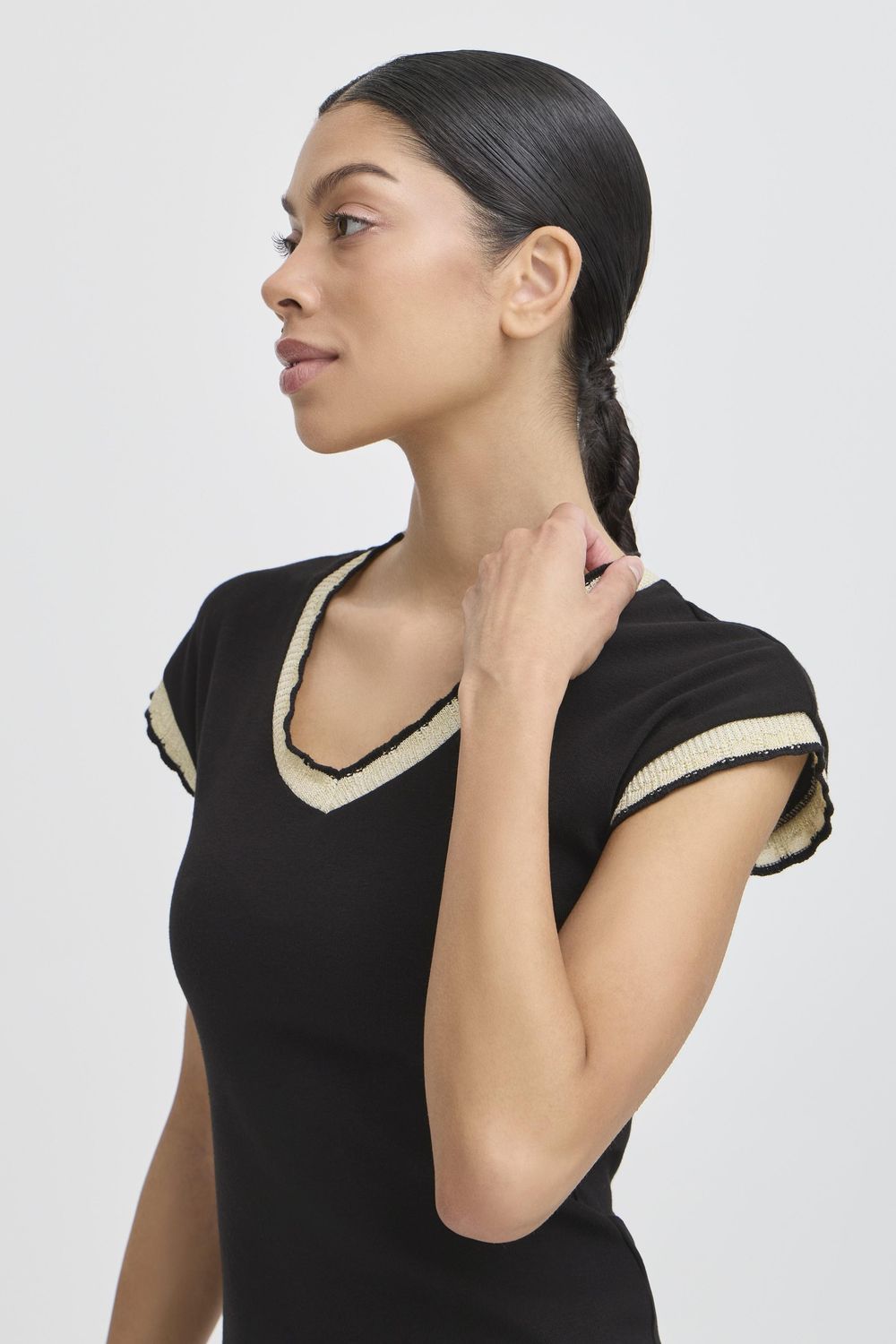 B.Young Shirt V-Neck Lurex/ 20816899 Black