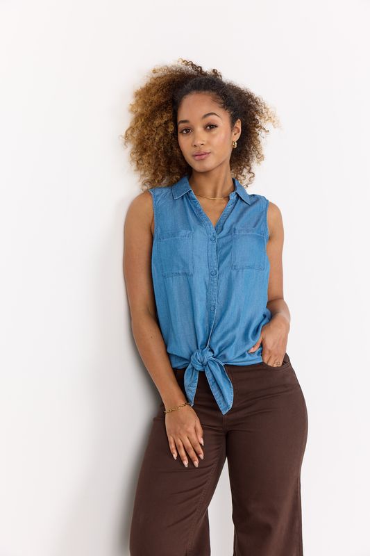 Soya Concept Blouse Knotted / 41150 2250 MEDIUM BLUE