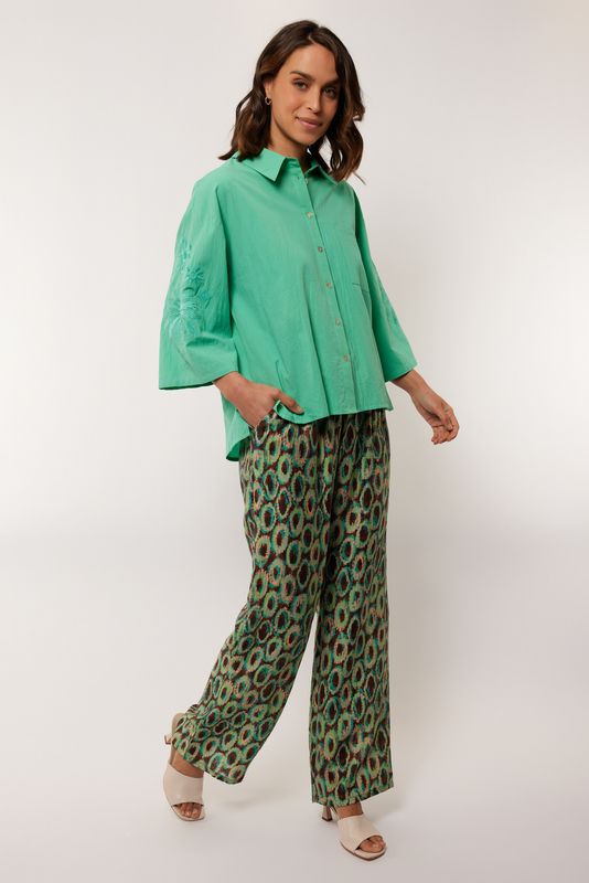 G-Maxx Pants Wide Leg/ 25ZFZG17 Cappuccino/Birds Egg Green