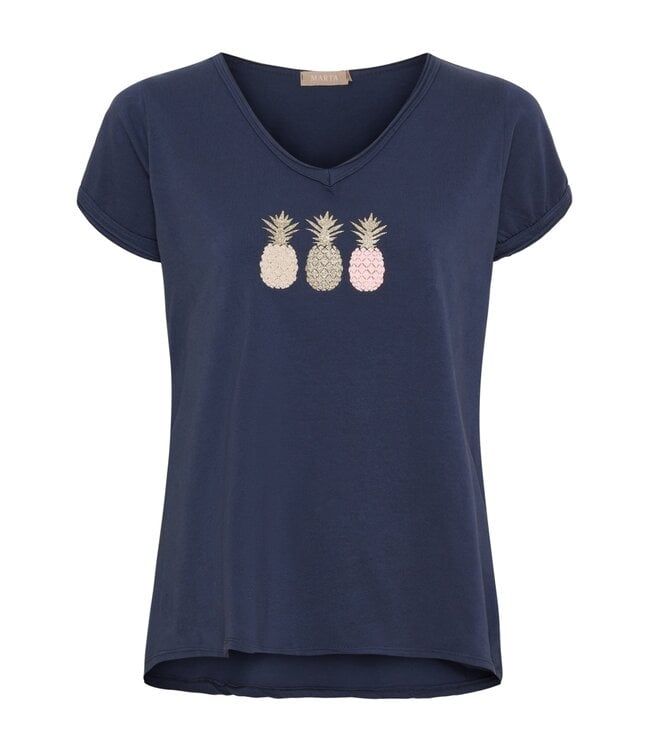 Martha Du Chateau Tee Pineapple /22031 Navy Blue