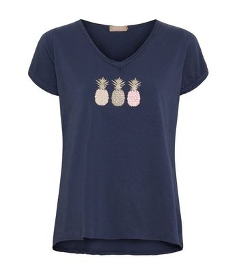 Martha Du Chateau Tee Pineapple /22031 Navy Blue
