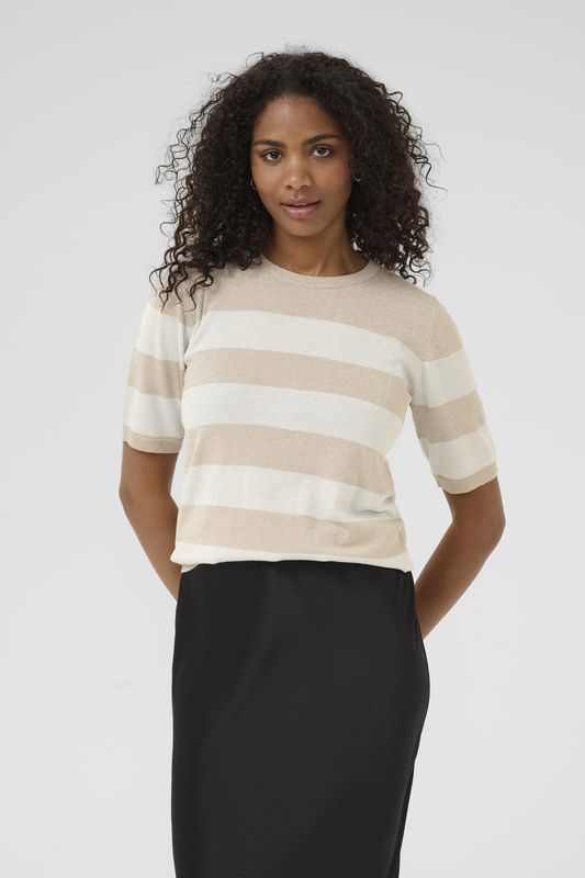 Kaffe Pullover Stripe / 10510652 Feather G./Chalk Wide Stripe