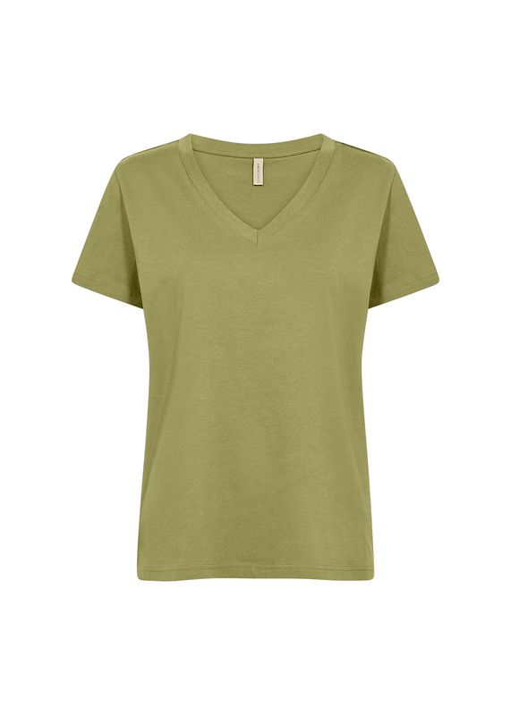 Soya Concept Tee Basic V-Neck / 25690 7215 CALLISTE GREEN