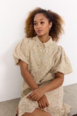 Soya Concept Dress Embrodery Cotton / 41200 8008C SAND COMBI