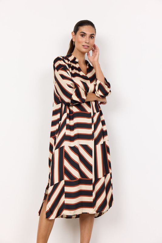 Soya Concept Dress Graphic Satin Viscose/ 41169 9999C BLACK COMBI