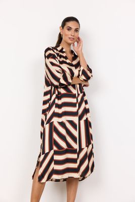 Soya Concept Dress Graphic Satin Viscose/ 41169 9999C BLACK COMBI