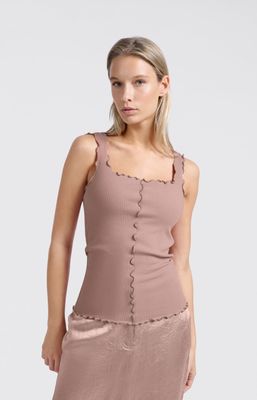 YAYA Singlet Ribbed Modalmix / 01-729027-505 SOFT MAUVE PINK
