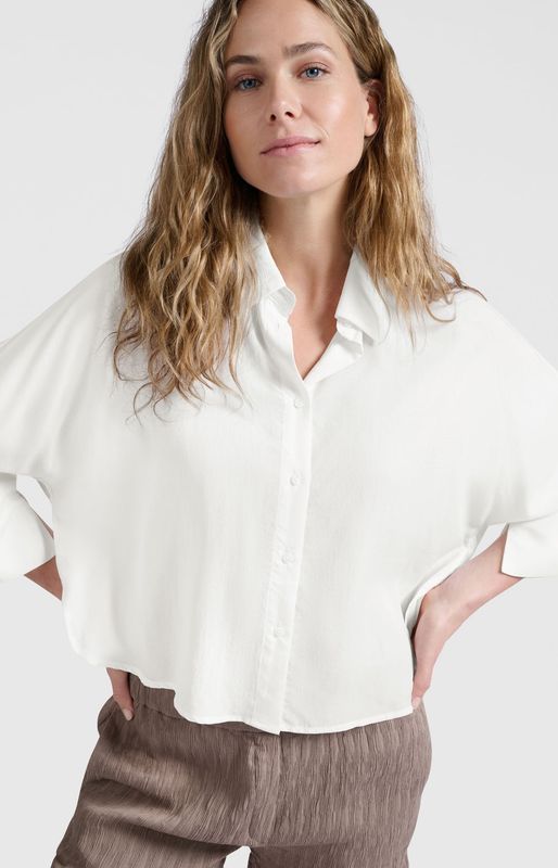 YAYA Blouse Cropped Lyocell cupromix / 01-201164-505 PURE WHITE