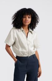 YAYA Jacket Short Sleeve Satin/ 02-001050-505 SUMMER SAND
