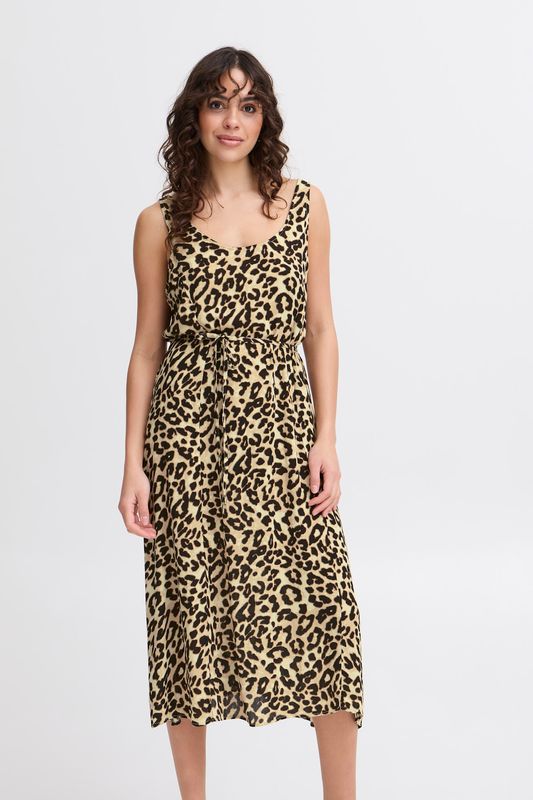 Fransa Dress Viscose/ 20615598 Brown leopard art