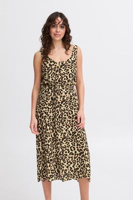 Fransa Dress Viscose/ 20615598 Brown leopard art