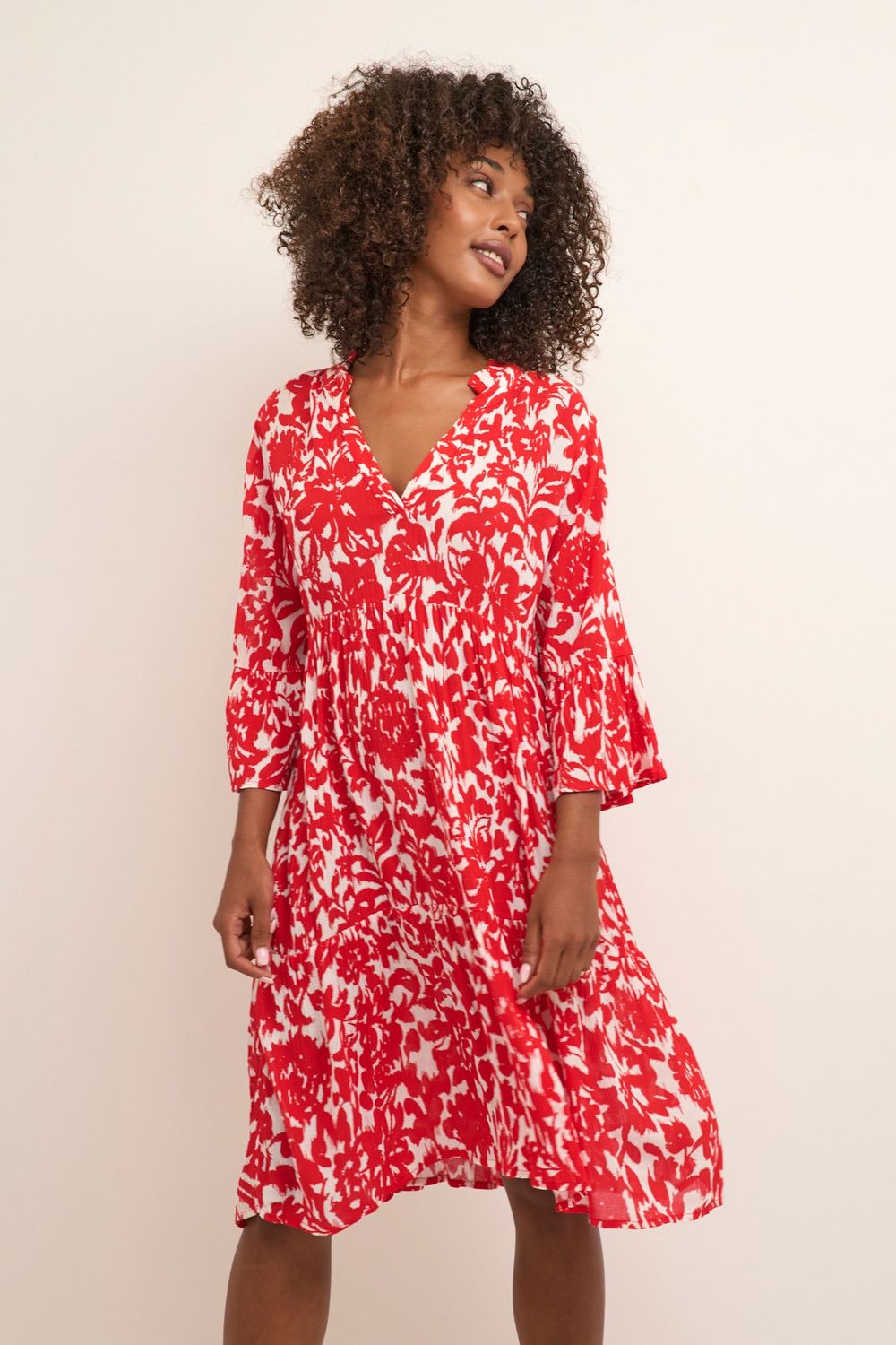 Kaffe Dress Viscose/ 10507337 Red Flower