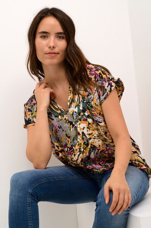 Culture DK Top Satinviscose / 50110795 Orange Abstract