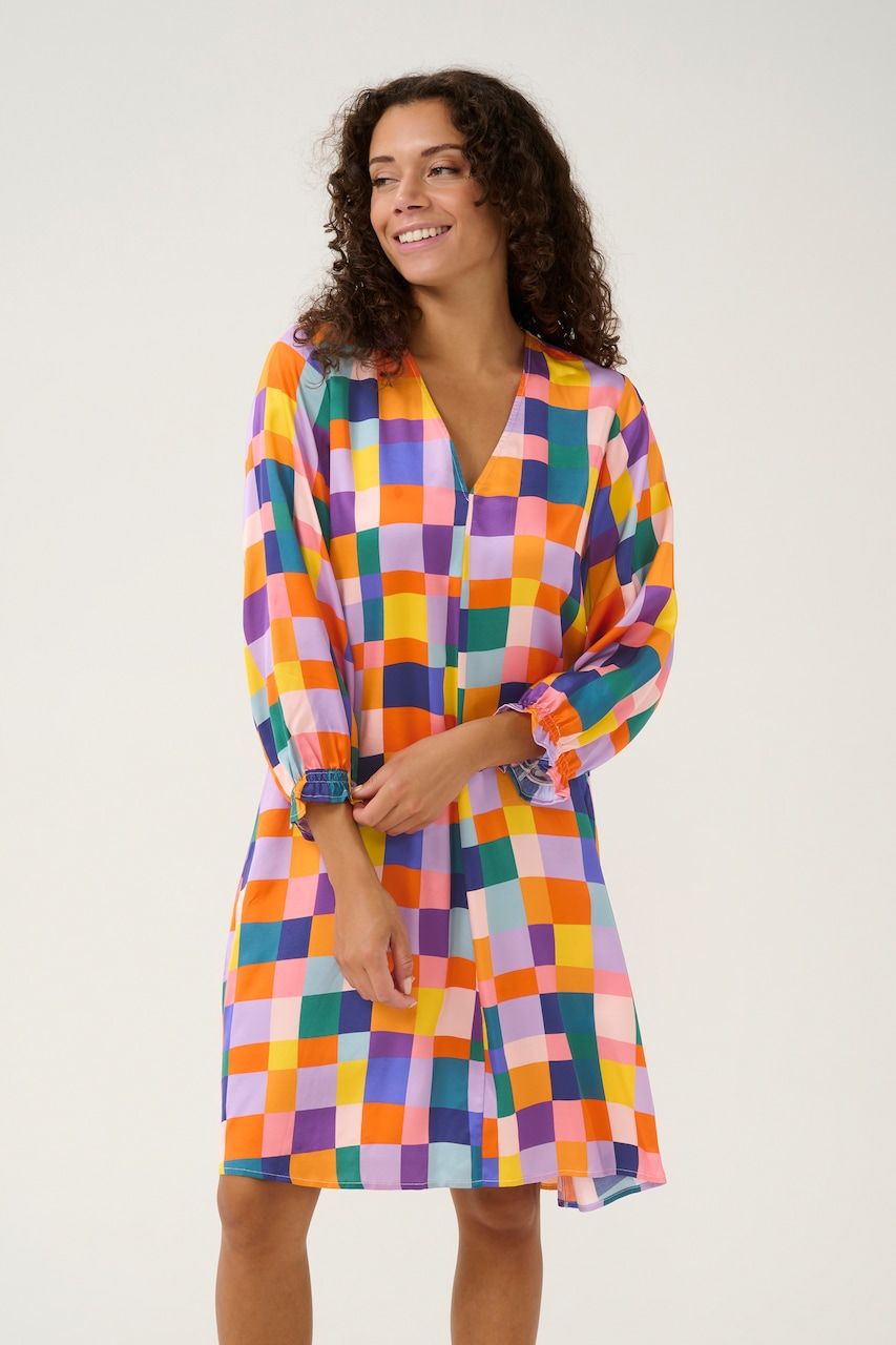 Culture DK Dress Midi Blocks Viscose/ 50109409 Multi Square