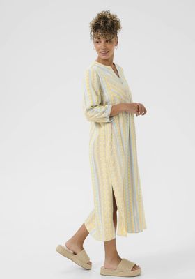 Cream Dress Caftan/ 10612524 Truffet jaquard